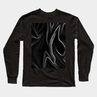 Black marble textured Long Sleeve T-Shirt